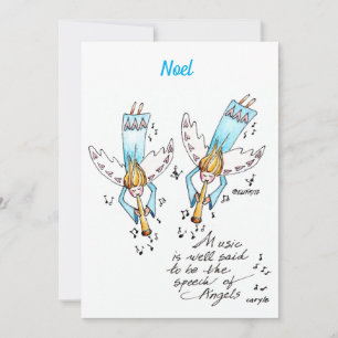 Angel in Blue Speelt Muziek voor onze Souls Holida Feestdagenkaart