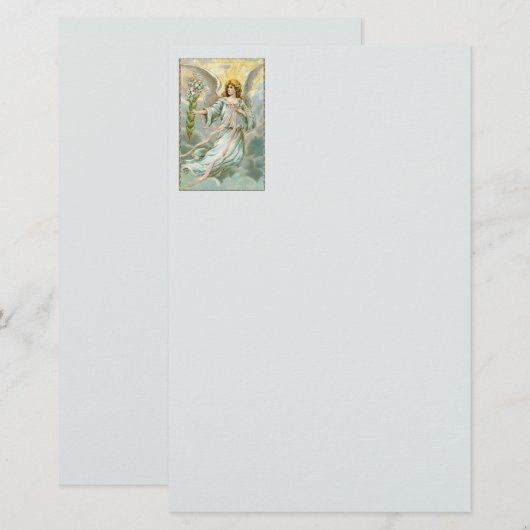 Angel in Blue Stationery Briefpapier (Voorkant / Achterkant)