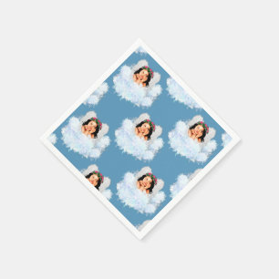 Angel in de Clouds 3-Blue-PAPER PARTY NAPKINS Servet