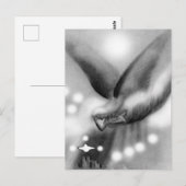 Angel in de nachtkunst briefkaart (Voorkant / Achterkant)