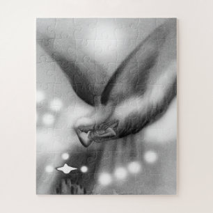 Angel in de nachtkunst legpuzzel