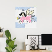 Angel in de wolken 3 Dimensional Poster (Thuiskantoor)