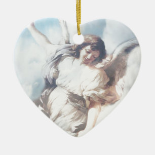 Angel in de wolken keramisch ornament