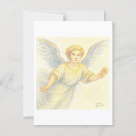 Angel in flight with a smile briefkaart