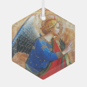 ANGEL IN GOLD RED BLUE Fra Beato Angelico Glas Ornament