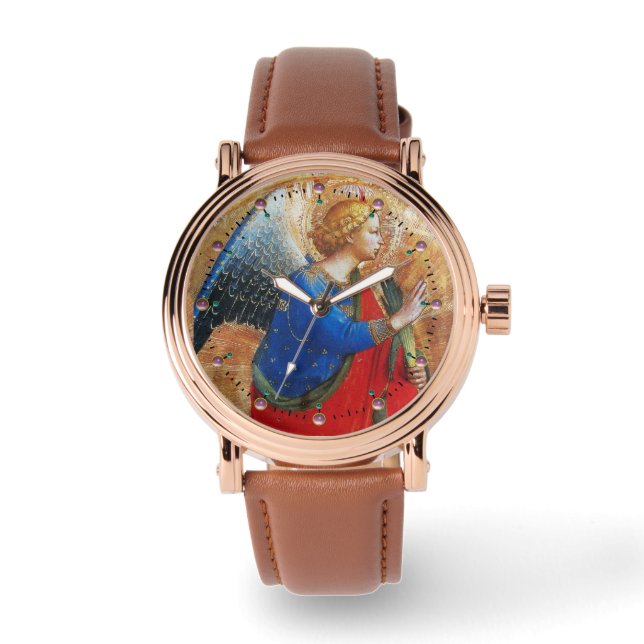ANGEL IN GOUD RED EN BLUE HORLOGE (Voorkant)