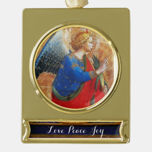 ANGEL IN GOUD RED EN BLUE VERGULD BANNER ORNAMENT
