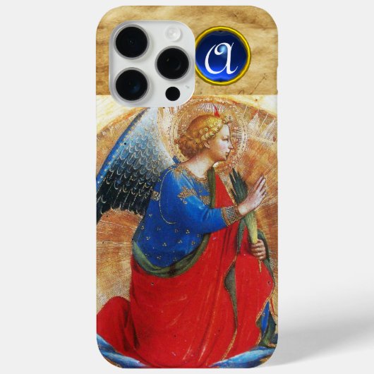 ANGEL IN GOUDE RODE EN BLAUWE GEMSTONMONOGRAM Case-Mate iPhone CASE (Achterkant)