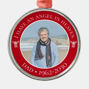 Angel in Heaven Dad Memorial Foto Metalen Ornament