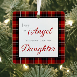 Angel in Heaven Daughter Memorial Foto Metalen Ornament