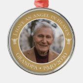 Angel in Heaven Grandpa Memorial Foto Metalen Ornament (Voorkant)