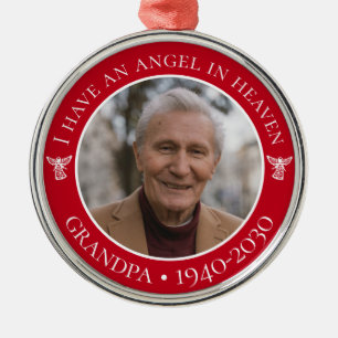 Angel in Heaven Grandpa Memorial Foto Metalen Ornament