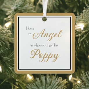 Angel in Heaven Poppy Memorial Foto Metalen Ornament