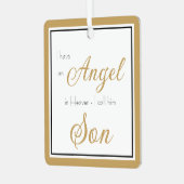 Angel in Heaven Son Memorial Foto Metal Ornament (Voorkant links)