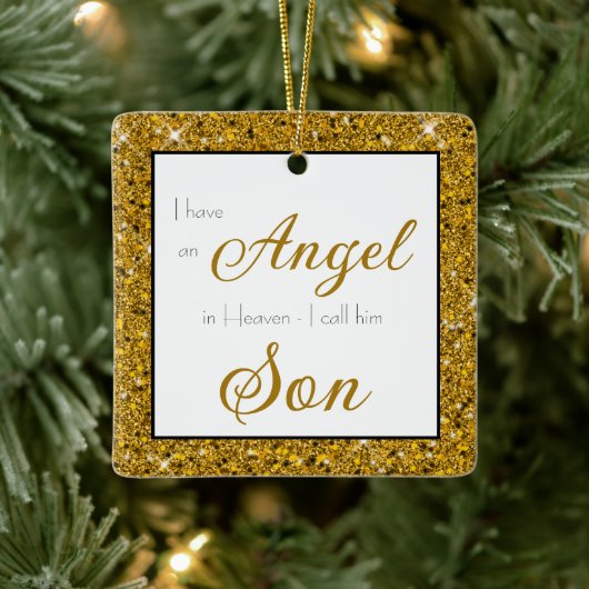 Angel in Heaven Son Memorial Keramisch Ornament (Boom)