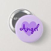 Angel in het Paars Ronde Button 5,7 Cm (Voorkant /achterkant)