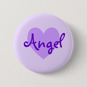 Angel in het Paars Ronde Button 5,7 Cm