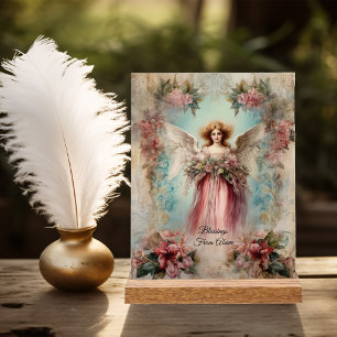 Angel in rode jurk -stijl acryl bord