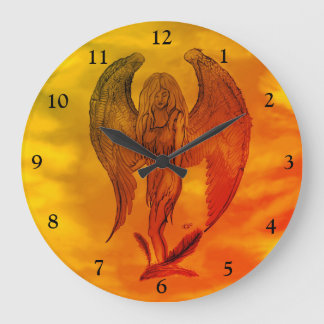 Angel in Tattoo Style Grote Klok