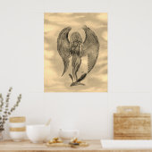 Angel in Tattoo Style Poster (Keuken)