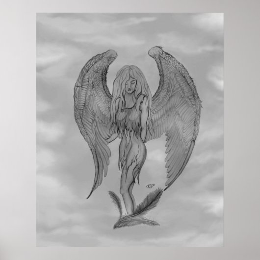 Angel in Tattoo Style Poster (Voorkant)