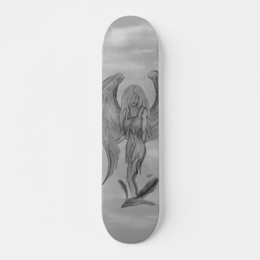 Angel in Tattoo Style Skateboard (Voorkant)