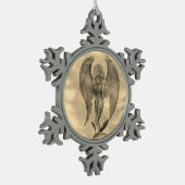 Angel in Tattoo Style Tin Sneeuwvlok Ornament (Links)