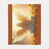 Angel in the sunflowers at sunset fleece deken (Voorkant)