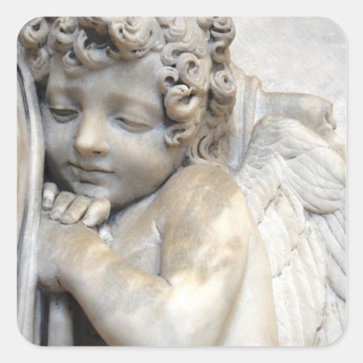 Angel in Venetië Vierkante Sticker (Voorkant)