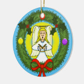 Angel in Wreath Ceramic Ornament (Links)