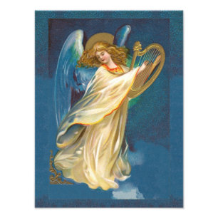 Angel Jouant De La Musique Sur Une Photo De Harpe 