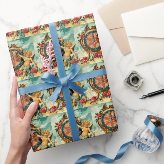  Angel kerst Cherub ouderwets Cadeaupapier (Geschenken)