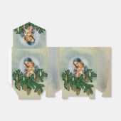 Angel-kerst en Jezus in het kaarslicht Bedankdoosjes (Uitgevouwen)