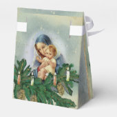 Angel-kerst en Jezus in het kaarslicht Bedankdoosjes (Achterkant)