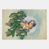 Angel-kerst en Jezus in het kaarslicht Inpakpapier Vel (Voorkant)