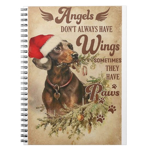 Angel kerstdachshunds notitieboek (Voorkant)