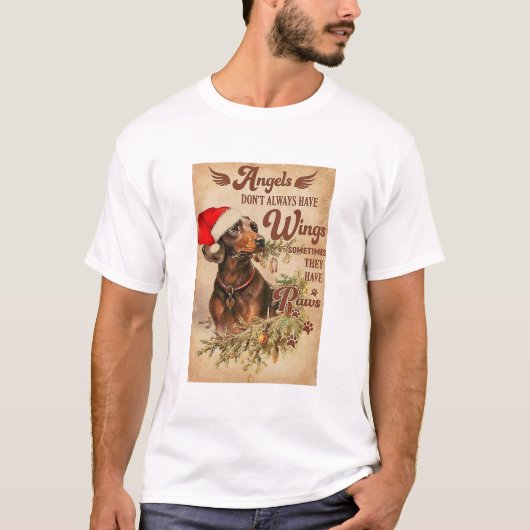 Angel kerstdachshunds t-shirt (Voorkant)