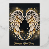 Angel-kerstkaart Folie Uitnodiging (Achterkant)