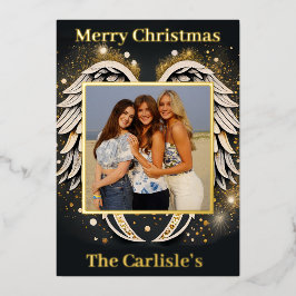 Angel-kerstkaart Folie Uitnodiging