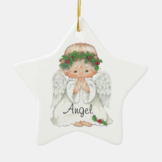 Angel kerstversiering keramisch ornament (Voorkant)