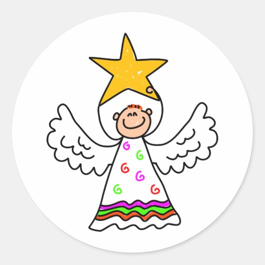 Angel Kind Ronde Sticker (Voorkant)