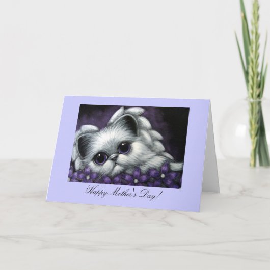 Angel Kitten Chat - Carte de fête des mères (Devant)