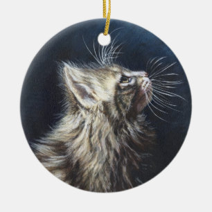 Angel Light Maine Coone-kattenschilderkunst Keramisch Ornament