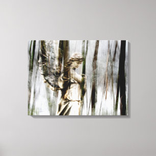 Angel loopt door Winter Wrapped Canvas Afdruk