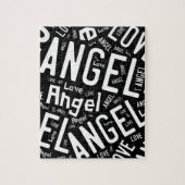 Angel Love Dove, White on Black Legpuzzel (Verticaal)