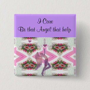Angel Love_ Vierkante Button 5,1 Cm
