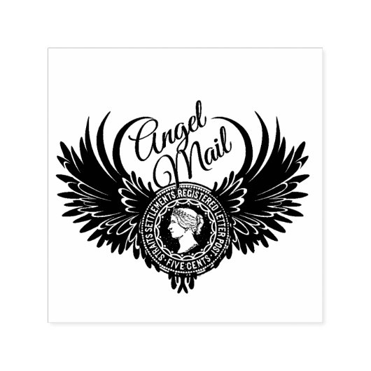 Angel Mail Self Inking Rubber Stamp Zelfinktende Stempel (Design)