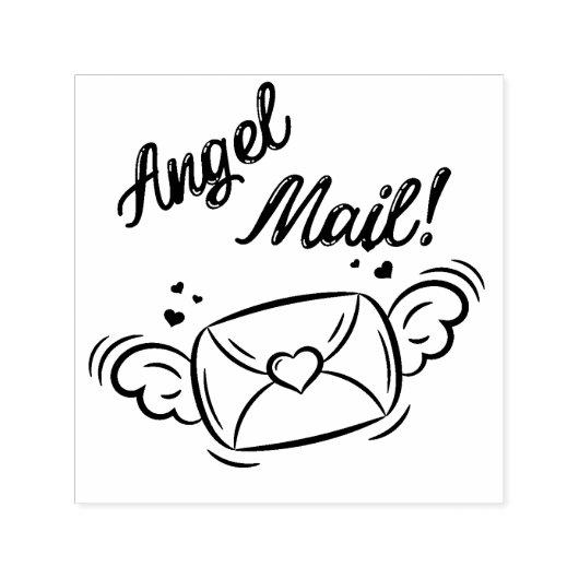 Angel Mail Self Inking Rubber Stamp Zelfinktende Stempel (Design)