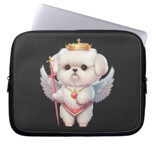 Angel Maltese puppy, hondenliefhebbers van Maltes  Laptop Sleeve