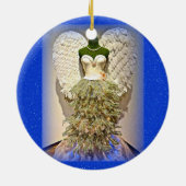 Angel Mannequin Dress Form kerstboom Keramisch Ornament (Achterkant)